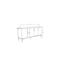 Buffet en Melamina Gris Oscuro y Blanco, 180x40x78 cm, Diseño Moderno y Duradero