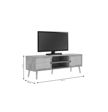 Mueble TV de Ratán en Color Natural 150x39x49 cm - 2 Puertas - Estilo y Durabilidad.