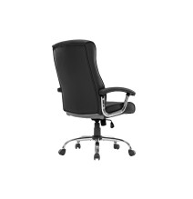 Silla de Oficina Estilo Manager en Piel Sintética Negra - 120/110x74x65 cm, Elegancia y Comodidad