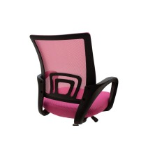 Silla de Oficina Ergonómica de Malla de Tela Rosa con Reposabrazos - 56x47x85-95 cm, Confort y Estilo