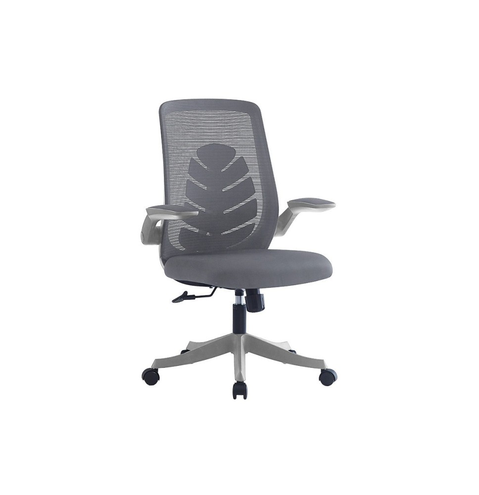 Silla de Oficina Ergonómica con Malla de Tela Gris, Reposabrazos y Gran Resistencia - 100/90x52x50 cm, Comodidad y Durabilidad